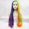 Sylvia Rainbow Braid Synthetic Wig Lace Front Heat Resistant Fiber Hair Wigs for Women