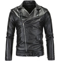 Men's trendy locomotive leather jacket British white washed leather jacket