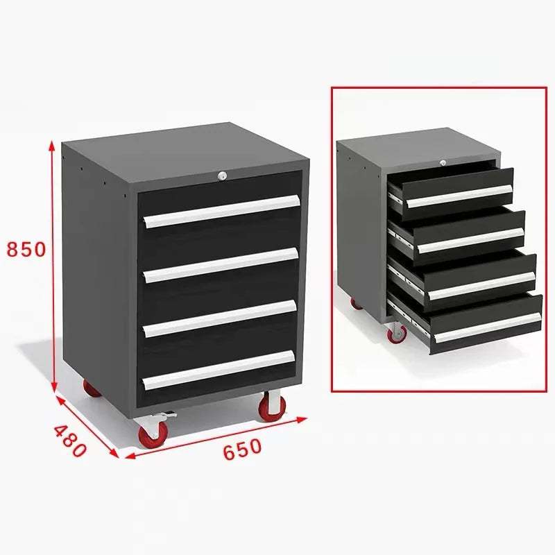 Garage Mechanic Tools Organizing Cabinets: Premium Steel Combo Of Drawer Cabinet And Double-Door Tool Cabinets