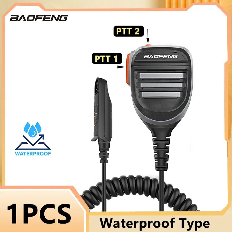 Baofeng Waterproof Type Microphone UV 9R Walkie Talkie PTT Speaker Mic For UV9R Pro UV 68 Pro Max V2  UV S22 Pro V2 Ham Radio