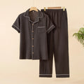 Sleepwear Pajama Male Pajamas Summer Men's Pure Cotton Set Short-sleeved  Long Pants Japanese-style Home Wear Large Size Casual