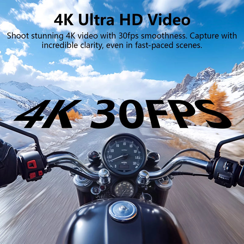 ANSVICAM 4K Action Camera with Charging Case 64GB Card  6-Axis EIS Wifi Waterproof for Outdoor Sports Vlogging POV Thumb Cameras