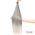 Gladys 28 Inch Crochet Braids Hair 3PCS 300g Synthetic Orange 60MW Ombre Brown T1B-330-276 Straight Braiding Hair Soft Pony Hair