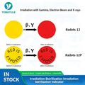 Radots Radiation Exposure Indicator Stickers, 12.7mm Yellow Red Color Change Sterilization Labels