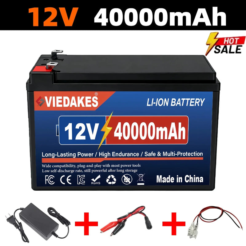 12V 10.5Ah Lithium Battery Rechargeable Replacement 12V Sprayer Battery with Built-in High Current BMS 12.6V 3A Charger 21A 30A