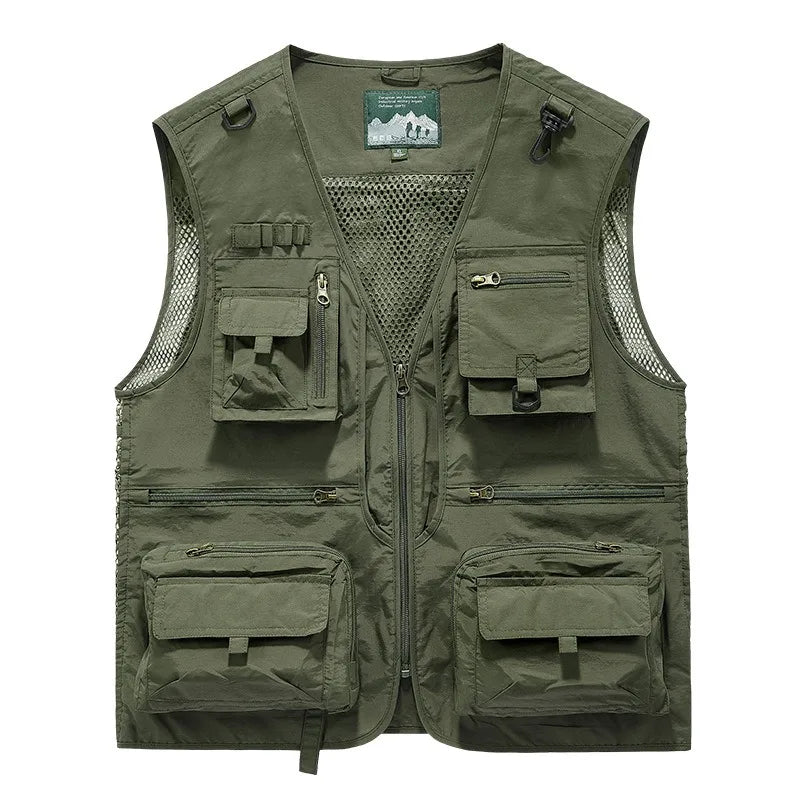 Men's Fishing Vest Breathable Multi Pocket Outdoor Mountaineering Cycling Camping Travel Photography Men's Sports Vest