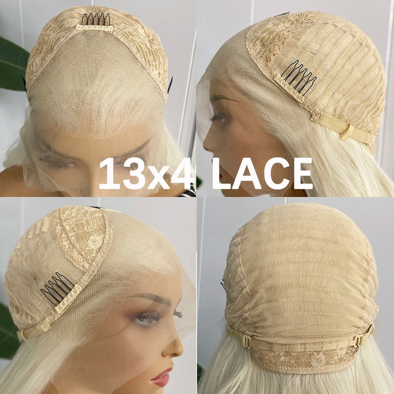 AIMEYA Pre Braided Platinum Blonde Wig13x4 Lace Front Wigs for Women Heat Resistant Synthetic Hair Daily Wear Cosplay Party Wigs