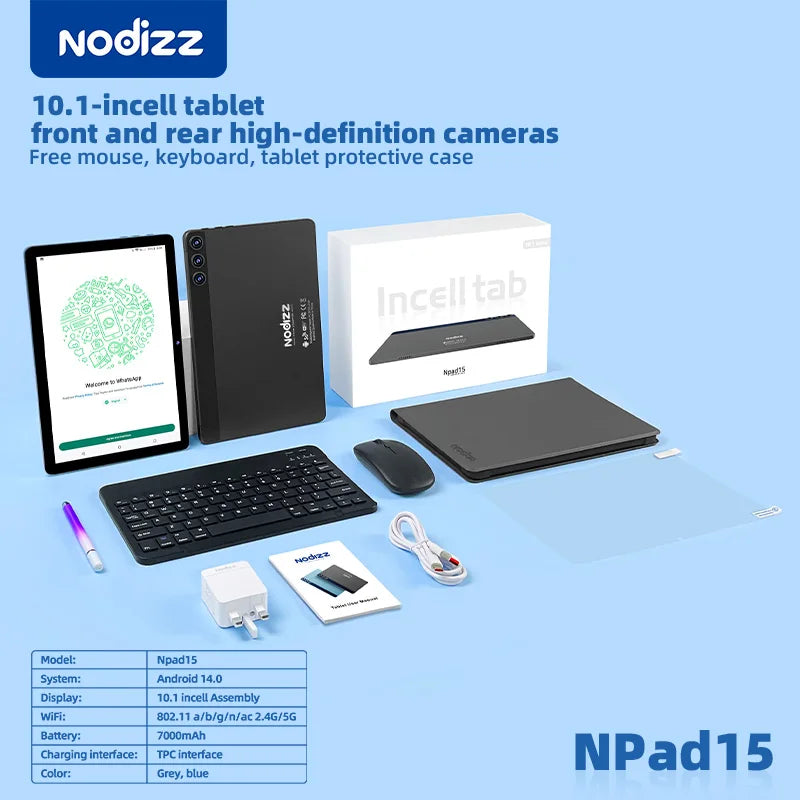 2025 Original NPad 15 Tablet 10inch Android Tab 5G Dual SIM 12GB+128GB 7000mAh Children's Tablets Kids Tablet PC WIFI HD Screen