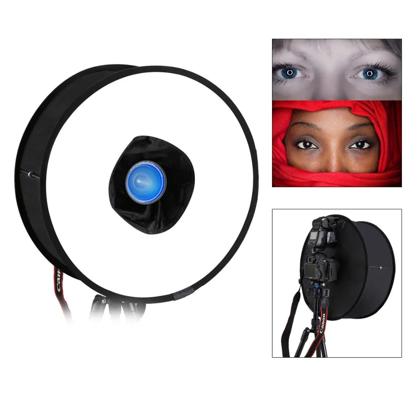 45cm 18" Easy-folded Ring Softbox Speedlight Flash Diffuser Reflector for Canon Nikon Portrait Photography