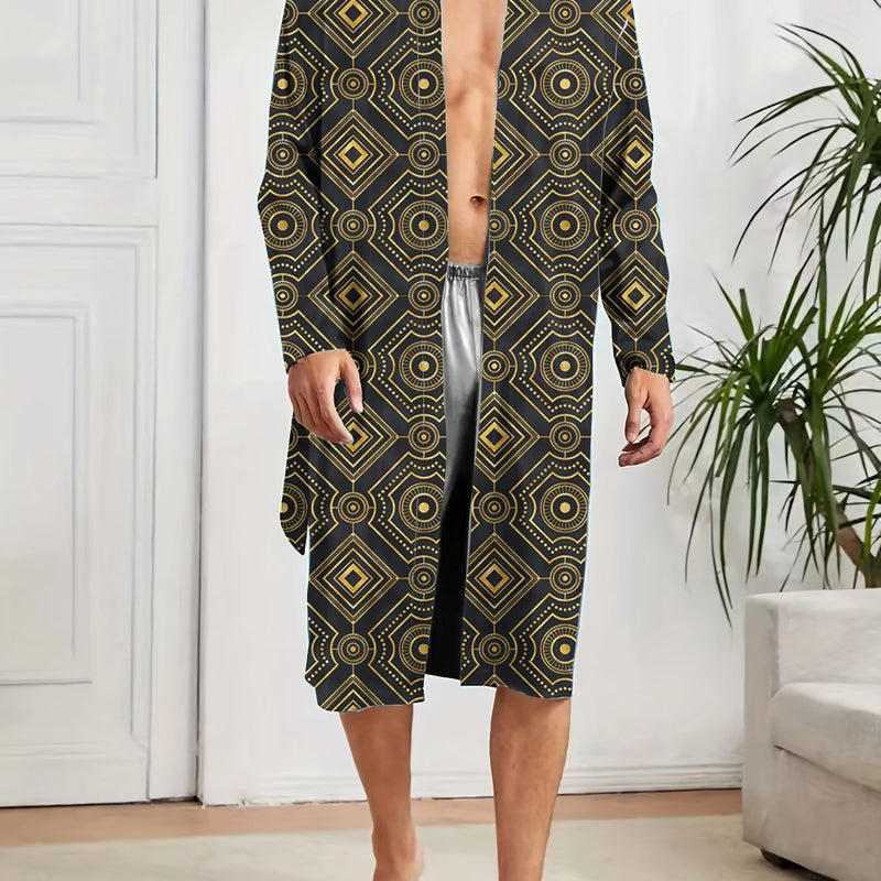 The trend of men's home robes is trendy, with digital printed casual and comfortable sleeping gowns that dry quickly.