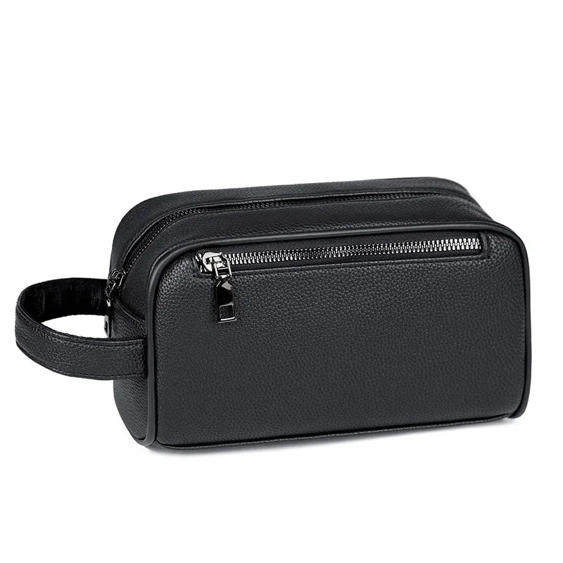 Customized Name Men's Business Handbag Made of Soft Leather, Large Capacity, PU Leather Outdoor Travel Storage Bag