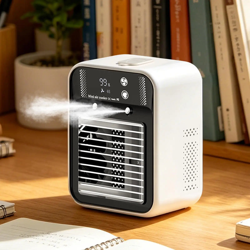 Portable Mini Air Conditioner for Dormitory Fast Cooling Ultrasonic Nano Mist LCD Display Rechargeable Portable Outdoor Cooler