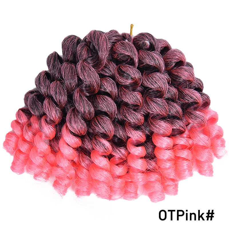 Ombre Braiding Hair Jumpy Wand Curl Crochet Braids Synthetic Crochet Hair Extension for Black Women Jamaican Bounce Curly Hair