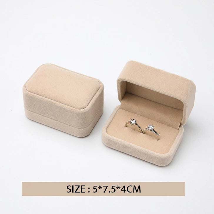 Personalized Flannel Ring Box - Custom Initials & Date, Custom Engagement Ring Box Wedding Jewelry Box, Elegant Jewelry Box