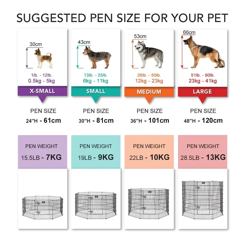 for Classic Folding Wire Mesh Puppy Enclosure Pen House Canine Puppies Playpen Pet Dog Play Pen for Dogs Crate