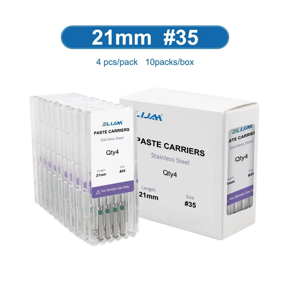 40Pcs Dental Rotary Paste Carriers Lentulo 25mm #25-40 Dental Stainless Steel Endodontics Root Canal Files Dentistry Instruments