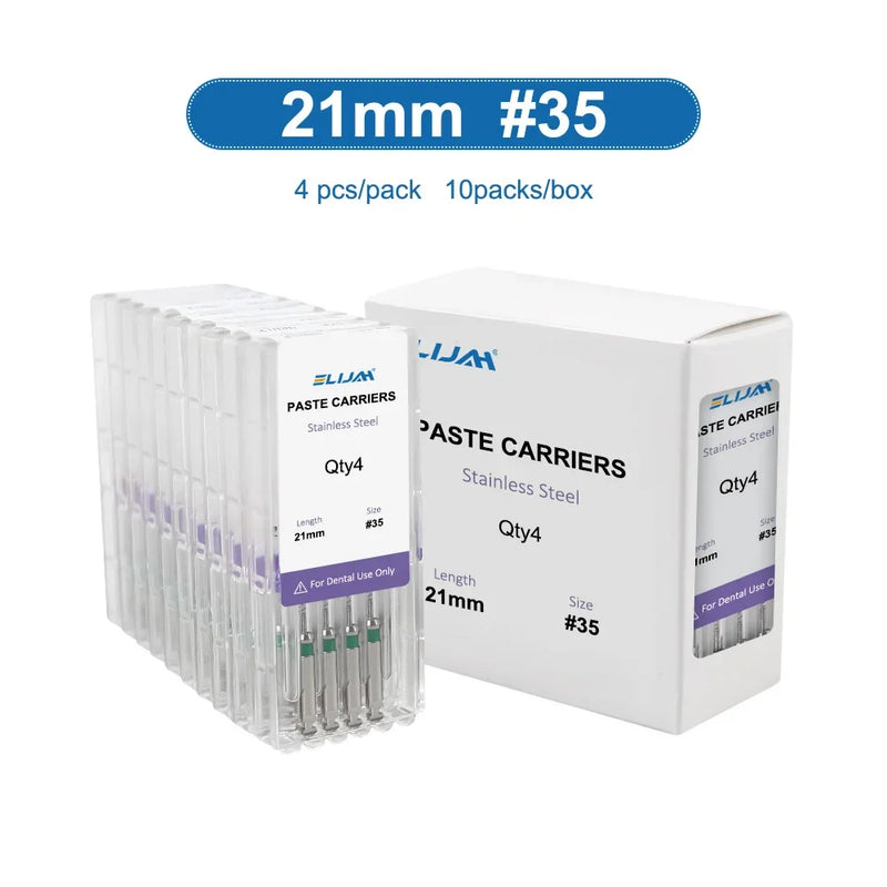 40Pcs Dental Rotary Paste Carriers Lentulo 25mm #25-40 Dental Stainless Steel Endodontics Root Canal Files Dentistry Instruments