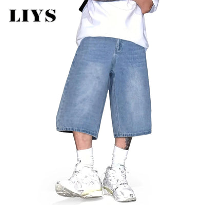 LIYS Men's Simple Light Blue Retro Ultra Baggy Wide-Leg | SAMAG