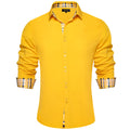Men's Polyester Cotton Solid Black Shirts Long Sleeve | SAMAG