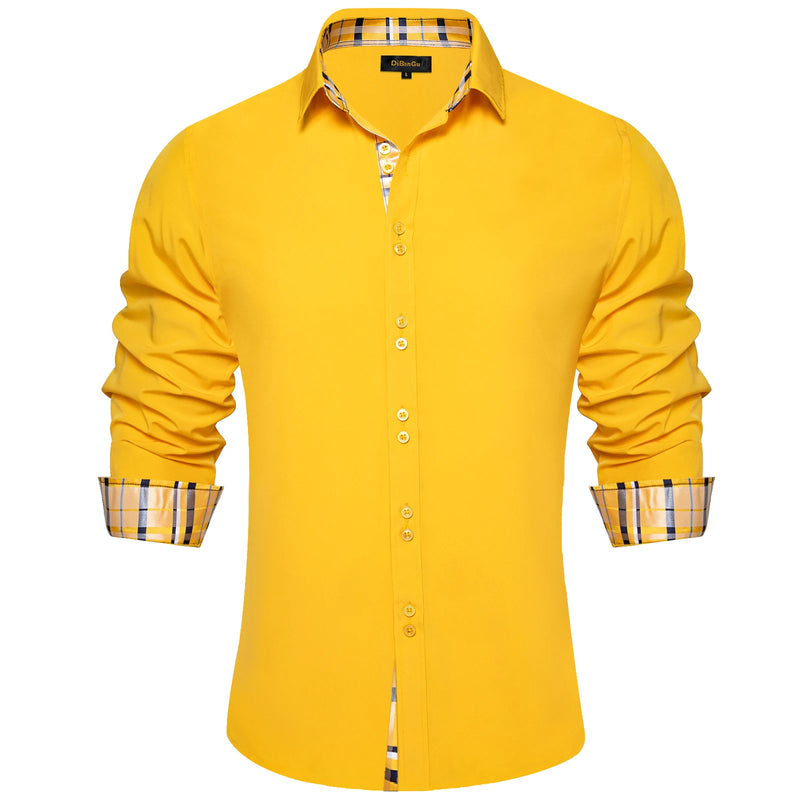 Men's Polyester Cotton Solid Black Shirts Long Sleeve | SAMAG