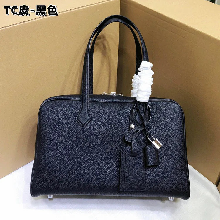 Handbag Large Capacity Leather Women's Bag Boston Shoulder Exquisite Unique Versatile Fashion Hand Carry Classic Elegant High
