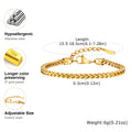 Square Keel Chain Bracelet for Women, Stainless Steel Gold Color Punk Fashion Jewelry Gift - Visuel 5 | SAMAG
