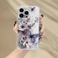 Purple butterfly with floral motif for iPhone 17 16/15/14/13/12/11 Pro Max Plus