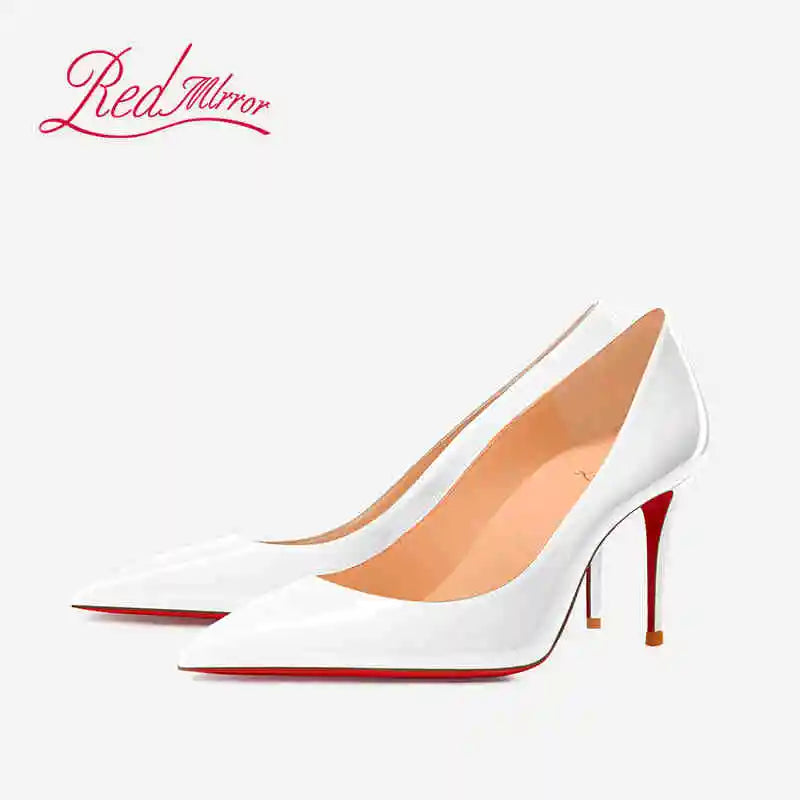 Black Women's Elegant High Heels Red Shiny Bottoms Luxury Brand Women Heels 2025 Trend Pointed Toe Sexy Party Pumps Shoes Women
