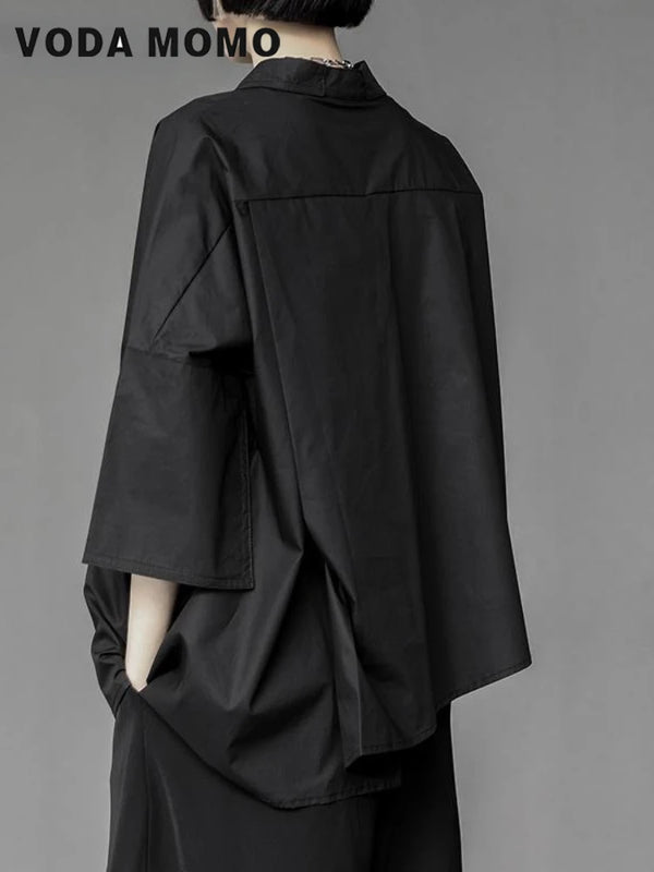 Y2K Women Streetwear Loose Summer Tops Academic Irregular - View 4 | SAMAG