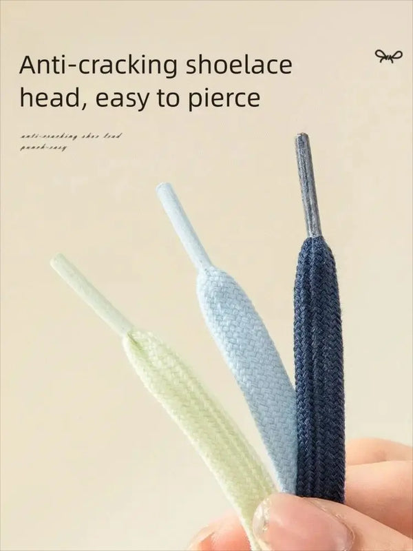 New Classic Pure Cotton Shoelaces Flat Shoelaces Sports Canvas Shoelaces for Men and Women Width 0.8cm Length 100/120/140/160cm