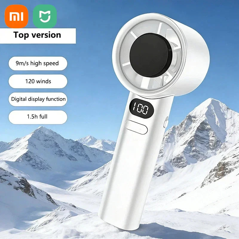 MIJIA Handheld Mini Fan 120 Speed Portable Bladeless Desktop Fan Rechargeable Instant Cooling With Ice Mode For Men Women 2026