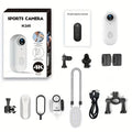 4K Thumb Action Camera, HD Sports Camera, Digital Image Stabilization, Automatic Exposure, 800mAh Battery, Rechargeable Lithium