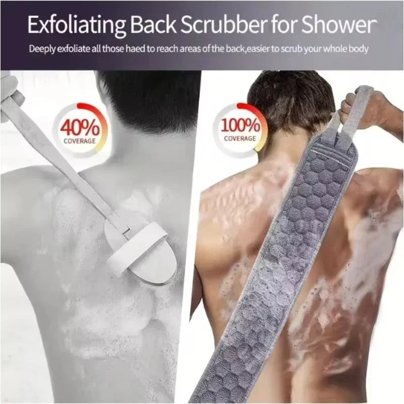 Shower Exfoliating Back Scrubber Bath Belt Towel Ball Glove Deep Mud Clean Korean Body Washcloth Japanese Rear Scrub Pull Strap