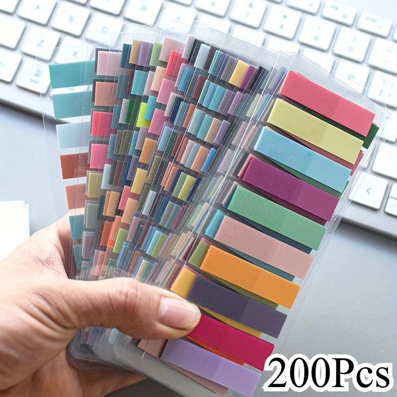 200Pcs Sticky Tabs for Annotating Books, Page Markers Clear Writable and Repositionable Book Flags Strip Index Tabs