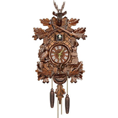 Cuckoo Cooing Wall Clock Wood Pendulum Swinging Bird | SAMAG