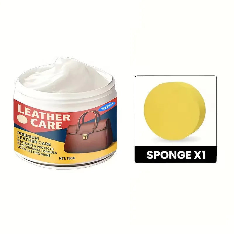 Leather Care Cream - Restorative & Protective Oil for Sofas, Bags & Shoes - Revives & Cares for Faded Leather, Shoe Care, 150g
