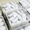 40pairs 2026 White Hotel Slipper Unisex Disposable Slippers for Home Guests Non-Slip Bathroom Spa Slippers Shoes for Men Women