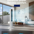 Windowless Portable Air Conditioner, 45.1" Evaporative Air Cooler w/1.06Gal Water Tank & 4 Ice Packs, 12H Timer, 60° Swing, No Hose No Window Needed,Pearl
