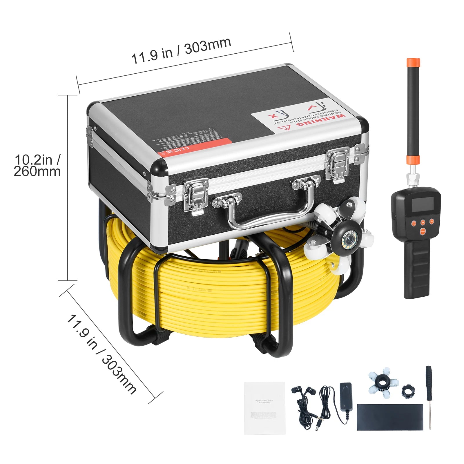 SucceBuy Sewer Camera 165 ft/50 m Self-Leveling Drain Inspection Camera with 9" 1080P HD Screen and 512Hz Locator for Duct Pipe