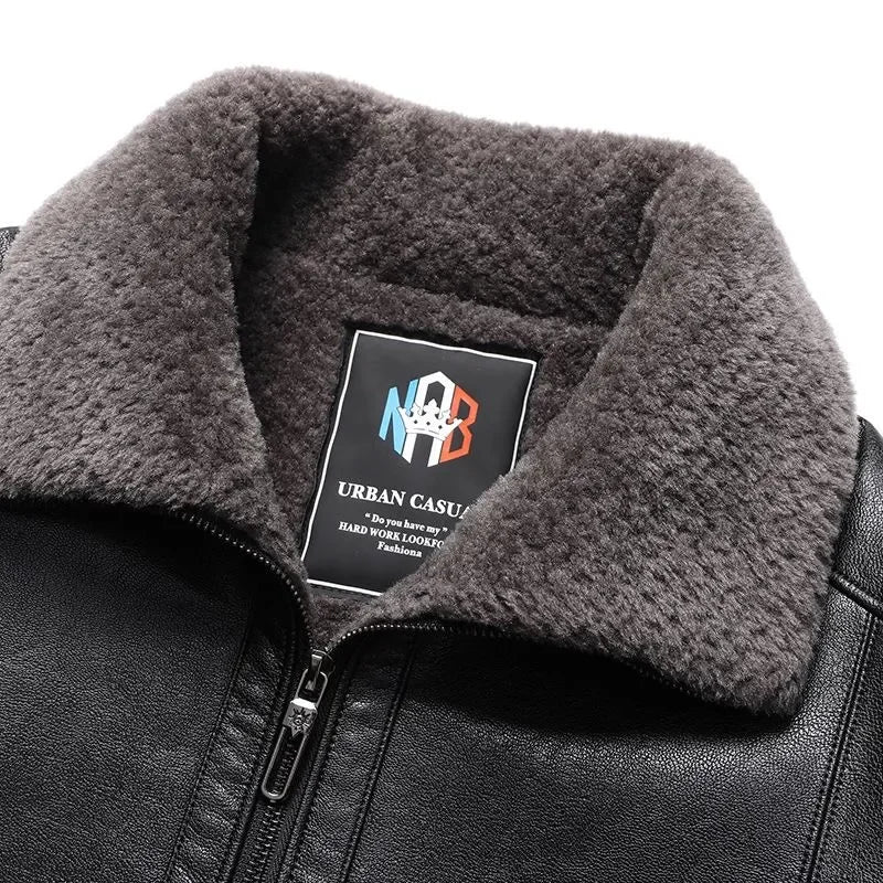 Leather Coat Men Clothing Fur Jacket Bomber Fashion Casual Windbreaker Spring and Autumn Hot Outwear Stand Military Embroidery