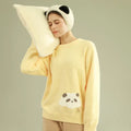 SUJIIN Women's Cute Pajamas Sets Autumn Winter Panda Graphic Sleepwear for Women Men Couple Loungewear Suit Home Clothes SH001