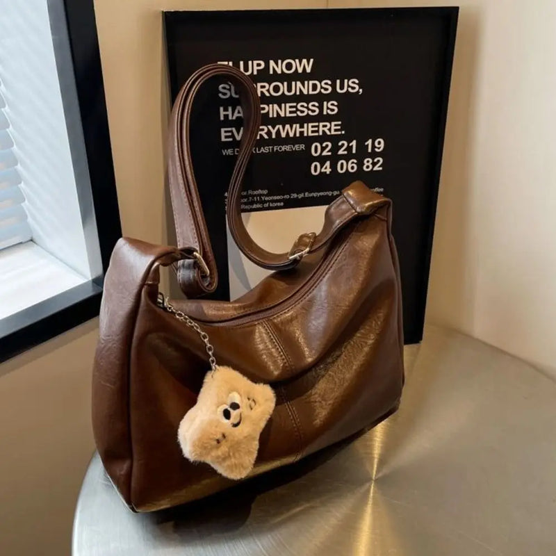 Designer Slouchy Shoulder Bag for Women PU Leather Large Capacity Underarm Bag Retro Ladies Hobo Tote Bag Women's Handbags