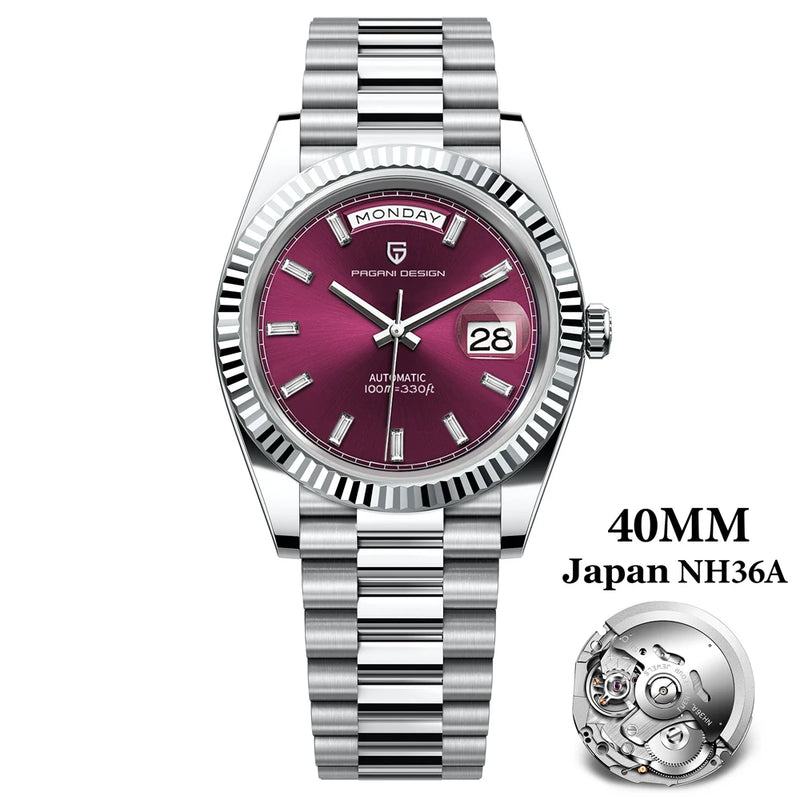 2026 New PAGANI DESIGN Rose Gold DD40 Luxury Automatic Watch Men Mechanical Wrist Watches Men Japan NH36A AR Sapphire crystal