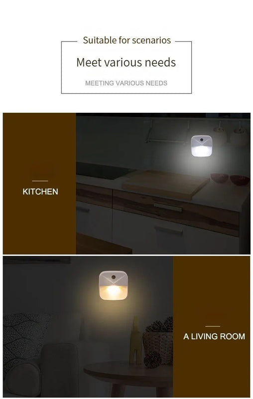 LED Night Light, EU Plug-in Smart Wireless Light Control Sensor Light, 220V Wall Light For Home Corridors, Bathrooms, Hallways
