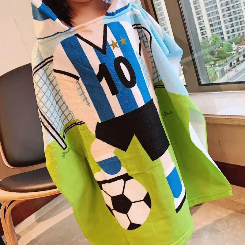 Cute Cartoon Baby Hooded Bath Towel Microfiber Soft Poncho Beach Towel Newborn Infant Cape Washcloth Kids Bathing Supplies