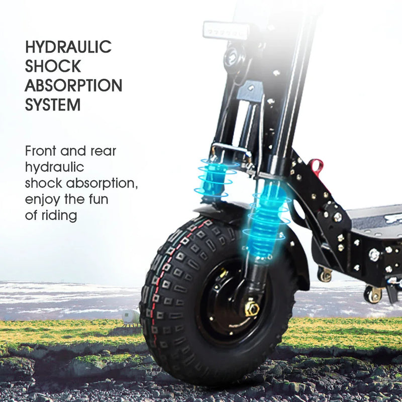 FLJ K14 14inch 8000W 60V Fat wheels skateboard electric scooter with Short Handle fast speed 58MPH