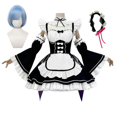 HOLOUN Zero Anime Rem Cosplay Costume Wig Lolita Maid | SAMAG
