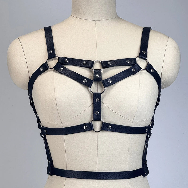 Fashion PU Leather Belt Street Style Chest Harness Belt Suspenders for Women Decor Punk Rock Belt Gothic Clothing Accessories