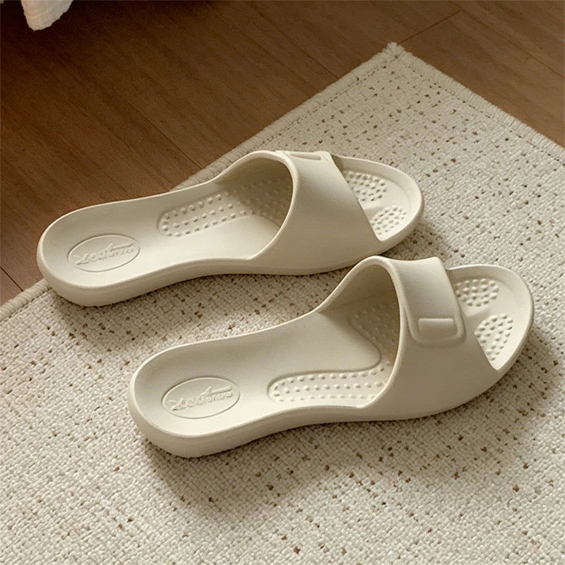 XIXITIAO Women's Slippers Fashion Four Seasons Comfort EVA Soft Thin Portable Home Slippers Indoor Anti-slip Bathroom Flat Shoes