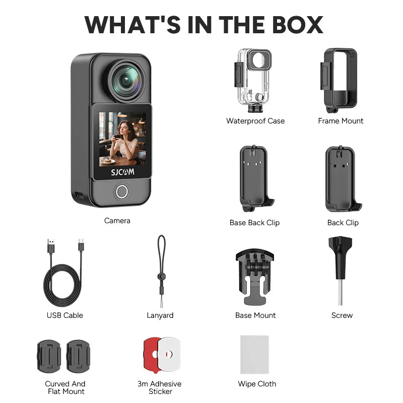 SJCAM C400 Action Camera Handheld Stabilized Night Vision Camera Vlog Outdoor Live Streaming Bike Mount Dashcam